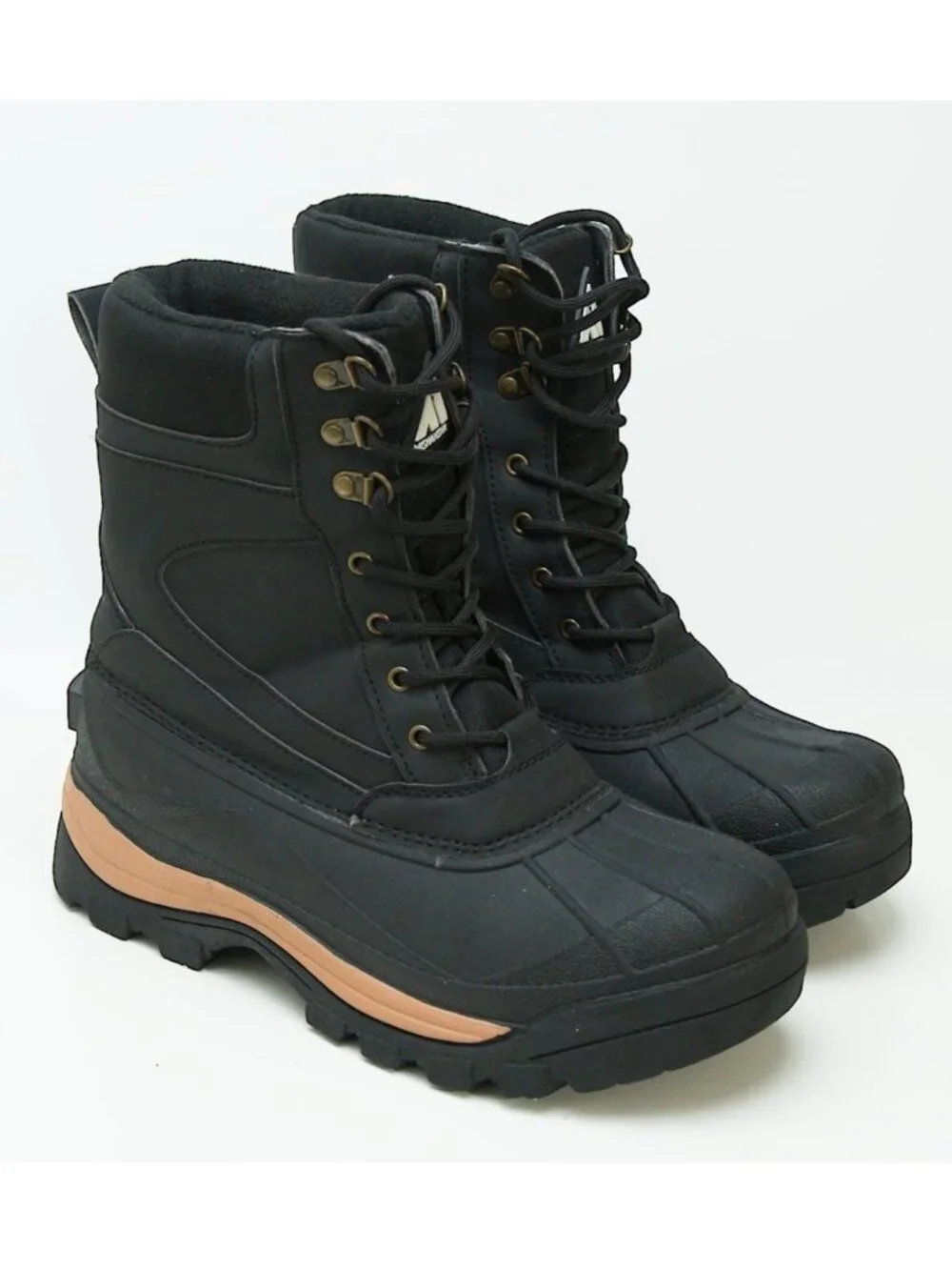 Mishansha Winter Boots Size 10 Faux Fur Lined Work Duck Boot Lace up Black